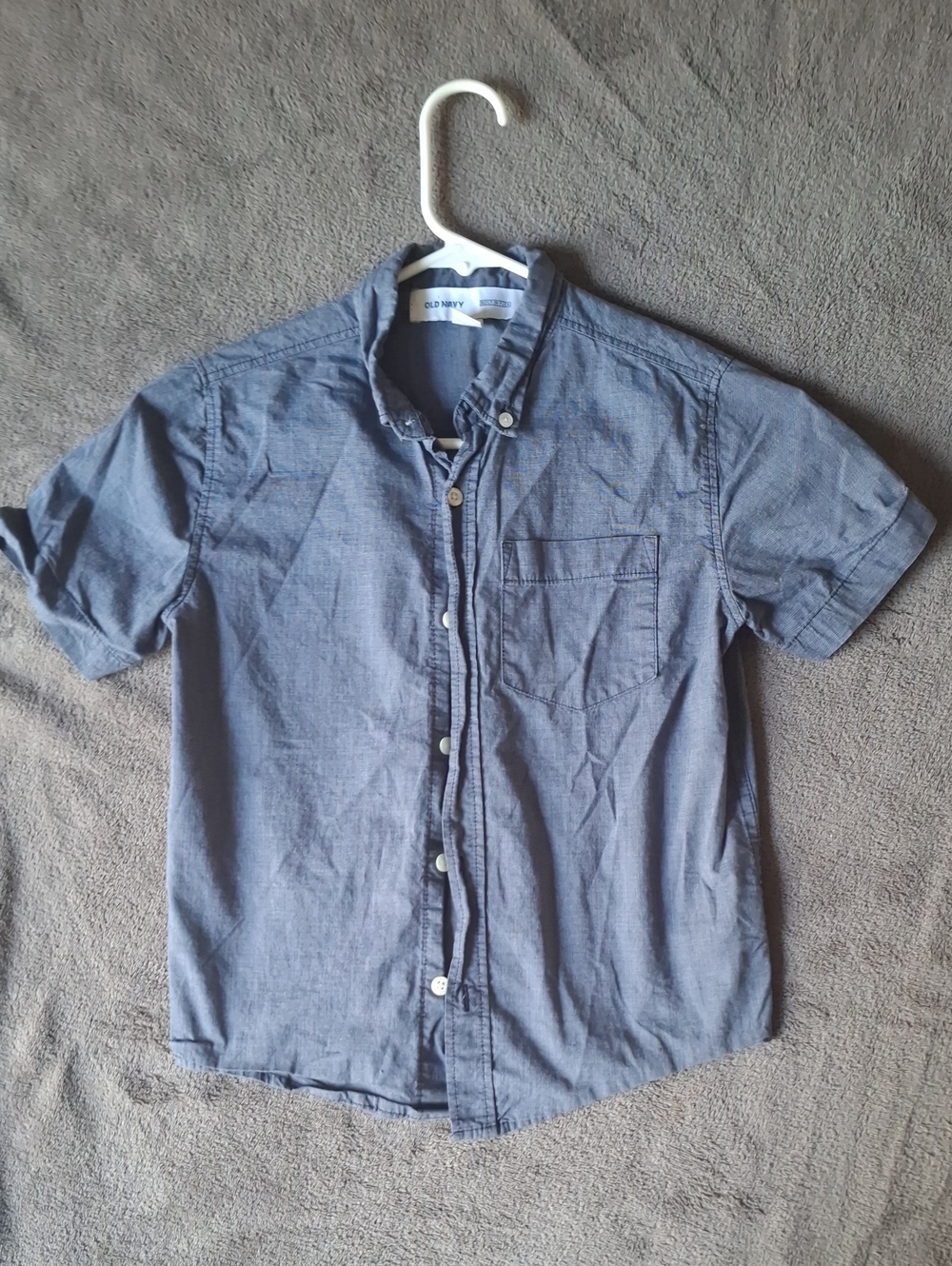 Old Navy Short-Sleeve Button-Down Shirt - Denim Blue
